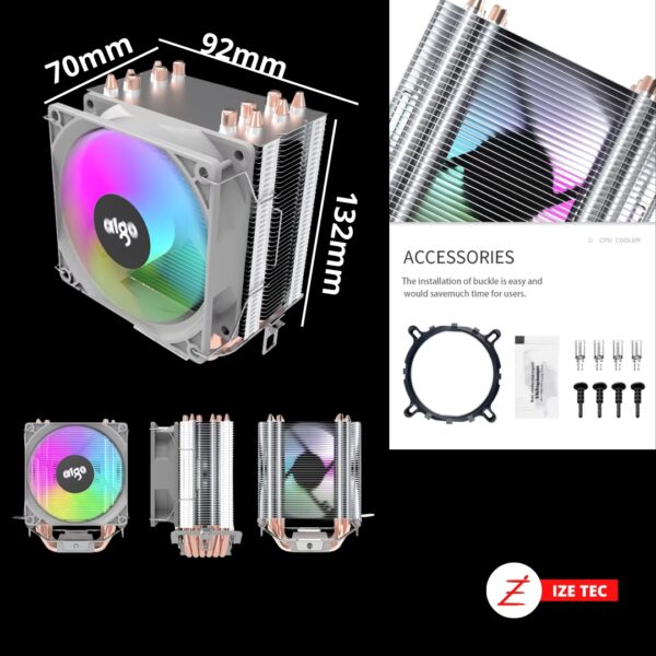 Aigo cpu cooler ICE600V Cor fixa 1700 1150 1155 1156 1366 am2/am3/am4 amd