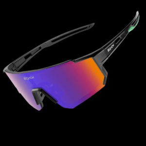 ÓCULOS ESPELHADO Scvcn, Antirreflexo, UV400 PRETO LENTE ROXA E LARANJA